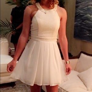 White formal halter dress